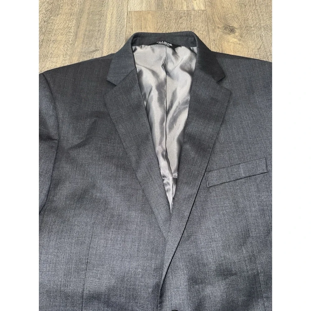 Jos A Bank Men's Sz 44R‎ Sport Coat Blazer Gray 100% Wool Suit Jacket USA Made